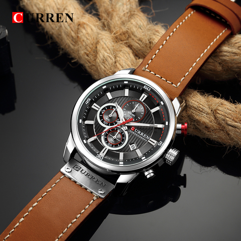 2022 CURREN Quartz Men Watches Luxury Fashion Date Male Clock Chronograph Sport Mens Wrist Watch Hodinky Relogio Masculino 8291 ► Photo 1/6