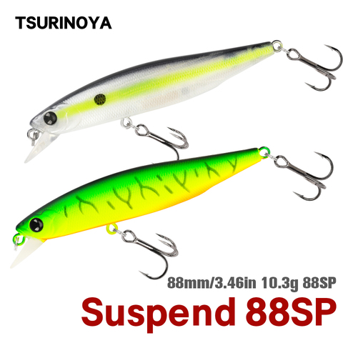 TSURINOYA 88SP Suspending Minnow Fishing Lure DW76 10.3g Wobblers Long Casting Bass Pike Jerkbait Bait Movement System Tackle ► Photo 1/6