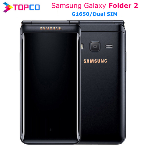 Original Samsung Galaxy Folder 2 G1650 Dual SIM 16GB ROM 2GB RAM Quad Core 8.0MP 3.8