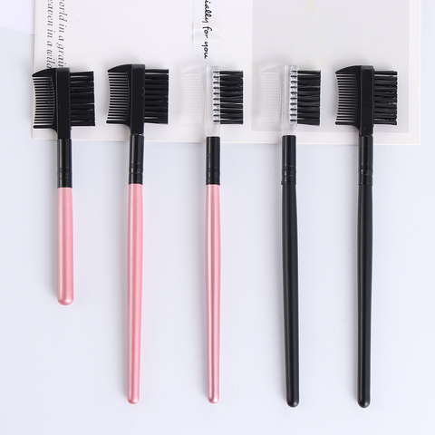 1PC2 in1Eyelash Comb Dual Purpose Eyelash Eyebrow Black Pink Brush Comb Professional Eye Makeup Tool Cosmetic Accessories ► Photo 1/6