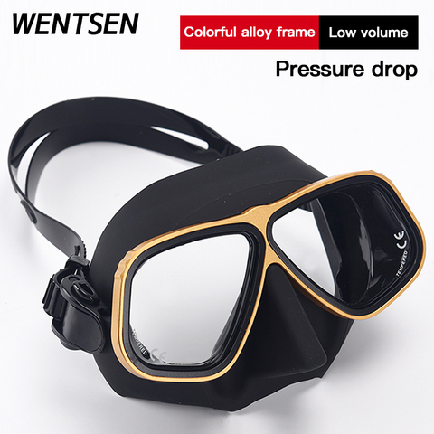 NEW Color Alloy frame free diving goggles scuba full face mask wet tube kit  Snorkeling equipment Ultra low volume Free-dive ► Photo 1/6