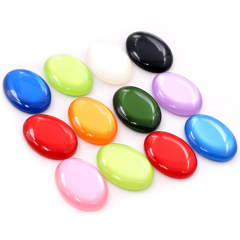 New Fashion 10pcs 18x25mm Mix Color Flat Back Resin Cabochons Cameo ► Photo 1/6