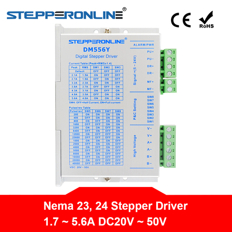 Digital Stepper Driver 1.7~5.6A 20-50VDC for Nema 23, 24 Stepper Motor DM556Y ► Photo 1/6