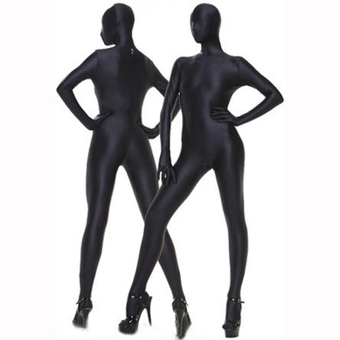 S-XL Lycra Tights Full Coat Outside Seamless Bodycon Jumpsuit Zentai Bodystocking Sexy Hot Erotic Zipper Open Crotch Bodysuit ► Photo 1/6