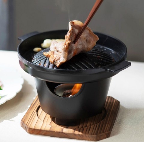 Household single man Mini barbecue grill table grill BBQ Korean cuisine non-stick barbecue dish Hotel teppanyaki 080 ► Photo 1/1