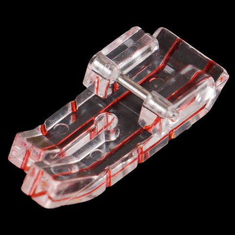 1Pcs Top Quality Center Line DIY Sewing Foot for Household Multifunction Sewing Machines Plastic Clear Red Line Presser Foot ► Photo 1/5