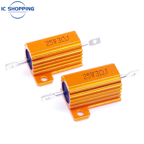 2PCS 25W RX24 Aluminum Power Metal Shell Case Wirewound Resistor 0.1~100K 1R 10R 100R 4.7K 5.1K 10K 15K 20K 22K 30K 50K 75K Ohm ► Photo 1/2