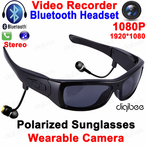 Cool Smart Polarized Sunglasses Bluetooth Headset with Microphone Glasses Camera HD 1080P Digital Video Recorder OTG Mini DV DVR ► Photo 1/6