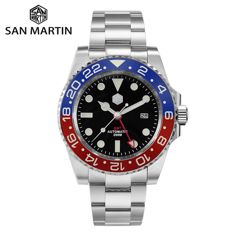 San Martin GMT Diver Luxury Sapphire Men Automatic Mechanical Watch 120 Clicks Ceramic Bezel 20Bar Waterproof Luminous Date ► Photo 1/6
