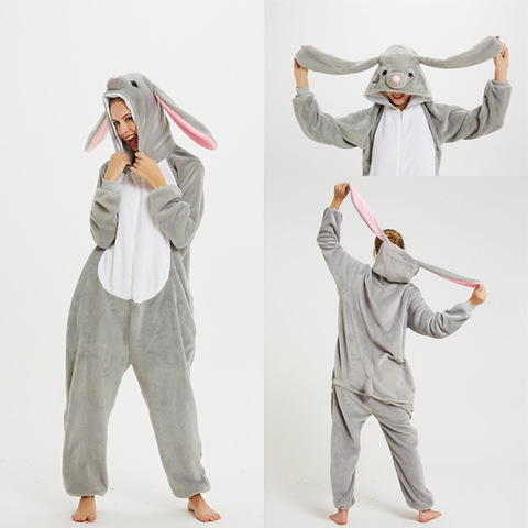 Winter Kigurumi Oneise For Kids Adults Boy Girl Unicorn Pajamas Animal Rabbit Cartoon Sleepwear Unicornio Overalls Pyjamas Women ► Photo 1/6