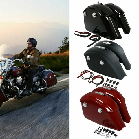 Motorcycle Saddle Bags hard Saddlebags Electronic Latch Lid Fit For Indian Chieftain Dark Horse Roadmaster Springfield ► Photo 1/6