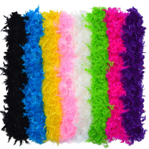 2Meters 80Gram Super Thicken Turkey Feathers Boa Plume Trim Marabou Feathers for Crafts Feather Boa Plumas Wedding Decoration ► Photo 1/6