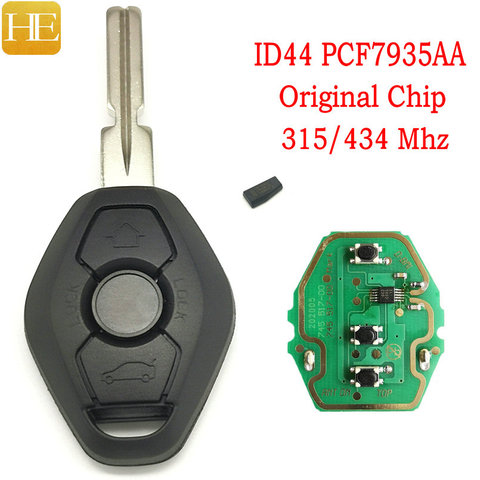 HE Xiang Car Remote Control Key For BMW E38 E39 E46 X3 X5 Z3 Z4 1/3/5/7 Series EWS System 315/434Mhz ID44 PCF7935 Chip Smart Key ► Photo 1/6