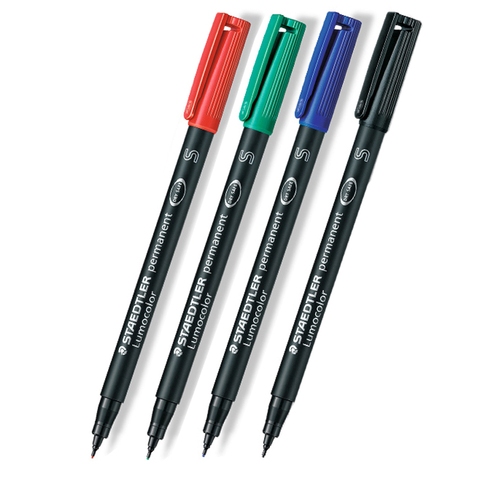 STABILO Permanent Marker Pen Waterproof Oil Paint Fine Tip Wallet Black Blue Green Red Draw for CD Graffiti Metal Glass ► Photo 1/3