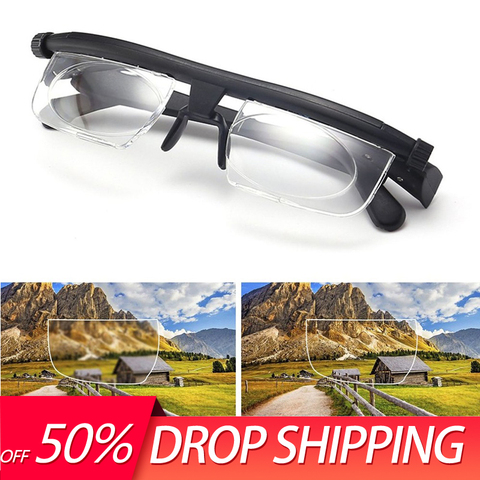 Adjustable Reading Glasses Lenses Nearsighted Farsighted Computer Reading Driving Unisex Correction Binocular Focus Eyeglass ► Photo 1/5