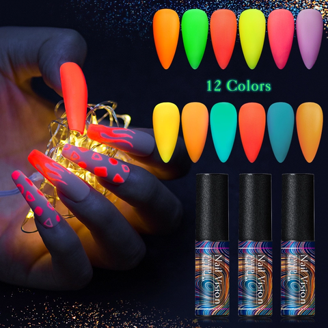 Dark Shiny Neon Nail Luminous Lacquer Varnish Nail Polish Nail Art Glow in  the Dark Fluorescent