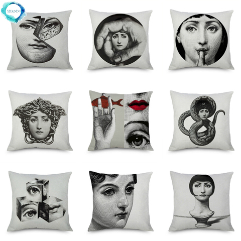 Girl Face Cushion Cover Polyester Pillow Cover Cotton Linen Pillow Case Home Decor Living Room Throw Pillow Cover Decorative ► Photo 1/6