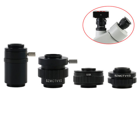 Microscope Camera Adapter SZMCTV 1/2 1/3 0.5X 1X C-mount Adapter Lens For Simul Focal Trinocular Stereo Microscope ► Photo 1/6
