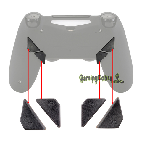 Solid Gray Replacement Redesigned Back Buttons K1 K2 K3 K4 Paddles for eXtremeRate PS4 Controller DAWN Remap Kit ► Photo 1/6