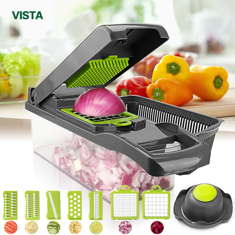 Multifunctional Vegetable Slicer with Basket Fruit Potato Chopper
