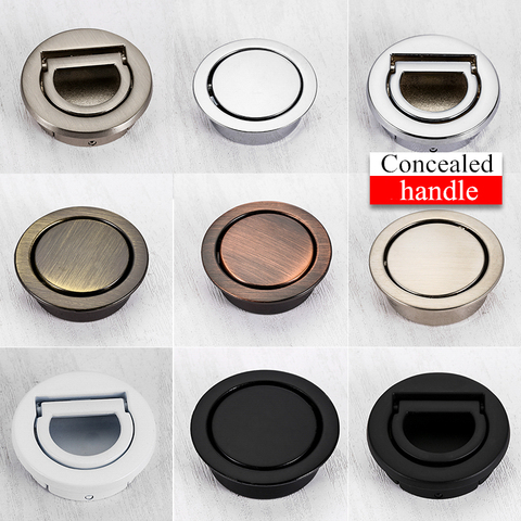 Concealed Dark Handle Hidden Form Drawer Round Concealed Hand Wardrobe Shoe Cabinet Accessories Wardrobe Hardware Fittings ► Photo 1/6