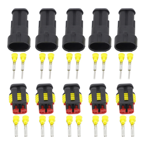 5 Sets 2 Pin AMP 1.5 Connectors,DJ7021-1.5 Waterproof Electrical Wire Connector Plug, Xenon lamp connector Automobile Connectors ► Photo 1/6