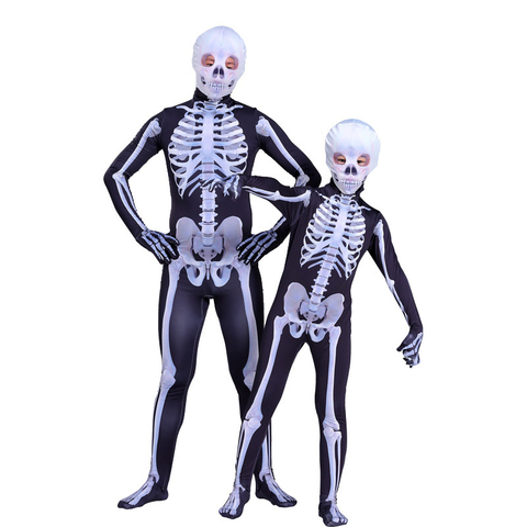 Scary Zombie Costume Skeleton Skull Costume Suit Carnival Party Dress Up Halloween Costume for Adult Kids ► Photo 1/6