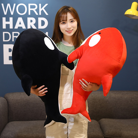 Nice 60/80cm New Black And Red Shark Plush Toys Big Killer Whale Doll Orcinus Orca Stuffed Sea Animals Children Birthday Gift ► Photo 1/6