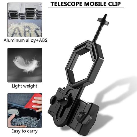 Hot Portable CM-4 Microscope Adapter Clip Binocular Monocular Spotting Scopes Universal Mobile Phone Camera Adapter Holder Black ► Photo 1/6