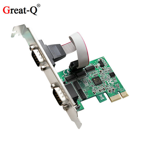 Great-Q 2 Port RS232  Serial Port COM to PCI-E PCI Express riser Card Adapter Converter  PCIE adaptator AX99100 Chipest ► Photo 1/1