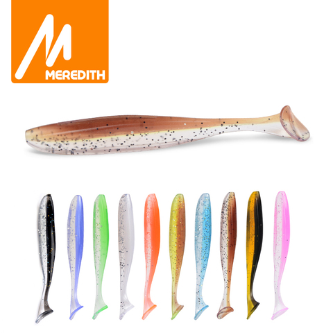 MEREDITH Easy Shiner Soft Lures 50mm 75mm 100mm 130mm Baits Fishing Lure Leurre Shad Double Color Silicone Bait T Tail Wobblers ► Photo 1/6