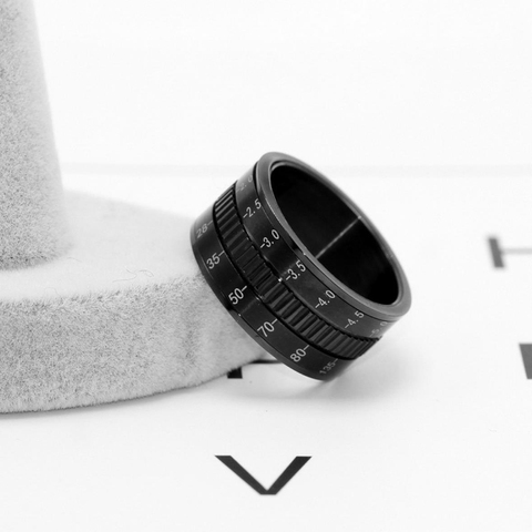 Hot Sale Rotatable Camera Lens Rings 12mm Titanium Stainless Steel Rings For Trendy Men Jewelry 2022 ► Photo 1/6