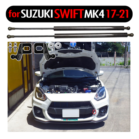 for Suzuki Swift /Swift Sports MK4 2017-2022 Front Hood Bonnet Modify Gas Strut Carbon Fiber Spring Damper Lift Support Absorber ► Photo 1/6