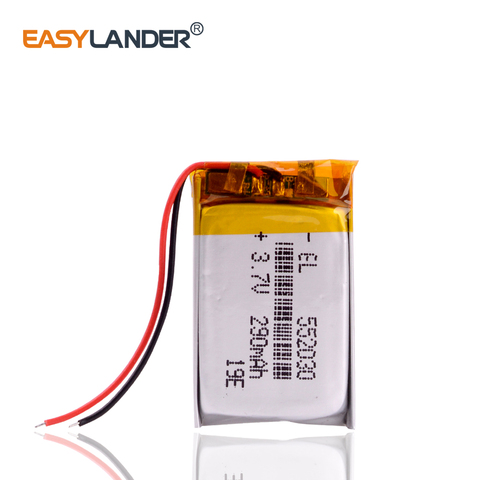 lithium polymer battery 552030 3.7v 290MAH discharge Wholesale For MP3 MP4 Smart watch toys DVR Sports CVR-A7310 CVR-A7510 V.2 ► Photo 1/6