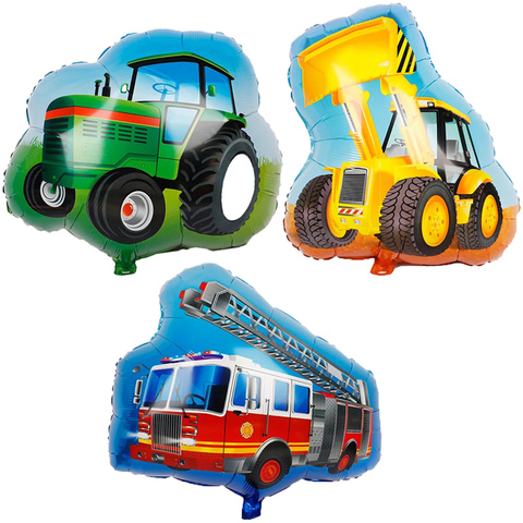 1pcs Farm tractor bulldozer Foil balloons Ice cream car helium balloon baby shower Birthday party decoration Kids toy Globos ► Photo 1/6