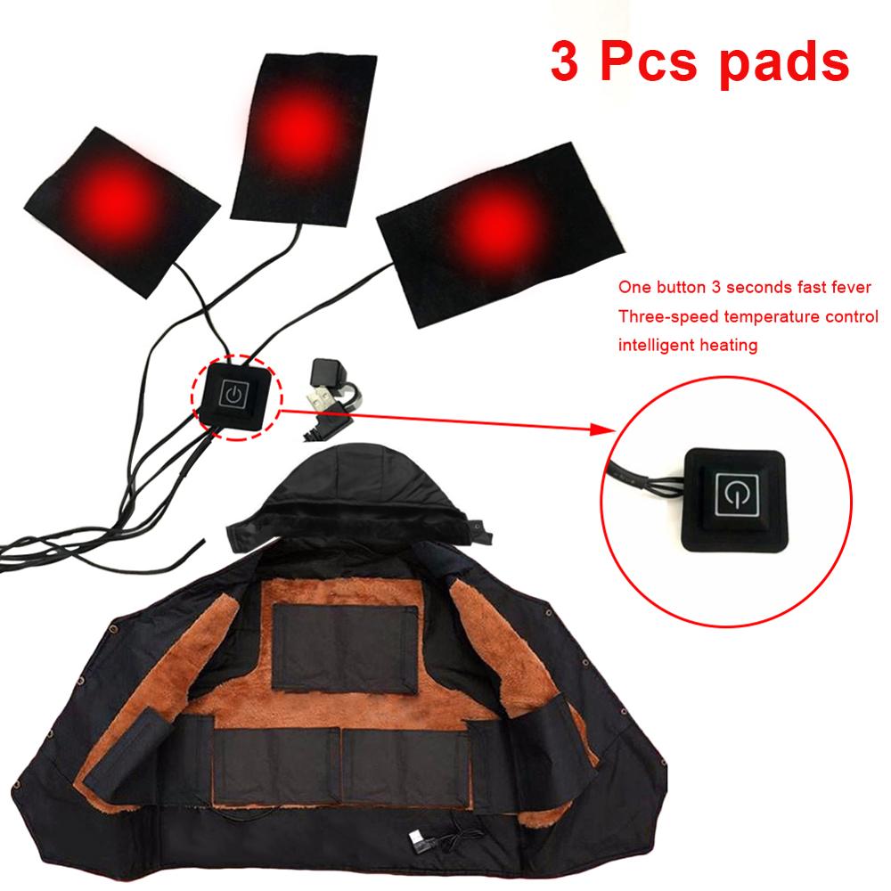 USB Electric Heated Jacket Heating Pad Winter Heating Vest Pads Warm Clothing 