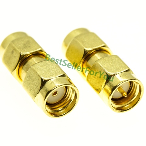 SMA Male to RP SMA male RPSMA Plug RF Coax Adapter Straight goldplated NEW wholesale ► Photo 1/1