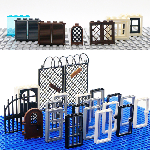 City Accessories Building Blocks House Door Window Frame MOC Friends Mini Figures Castle Garden Parts Bricks City building Toys ► Photo 1/6