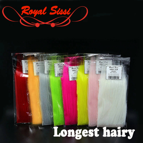 8 optional colors long hairy artificial craft fur 4-5inches longest synthetic fly tying fluffy fibers for saltwater fly patterns ► Photo 1/6