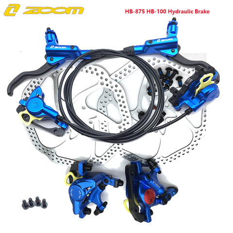 Zoom HB-875 HB-100 Brake Bicycle Bike mtb Mountain Disc Hydraulic Brake 750mm 1350mm 800mm 1400 mm left front right rear w pads ► Photo 1/6