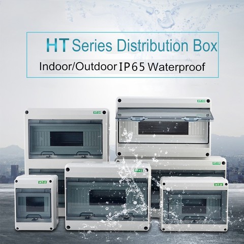 HT Series In/Outdoor Waterproof Power Distribution Box 5/8/12/15/18/24 Way Circuit Breaker Electrical Wiring Panel Junction Box ► Photo 1/5