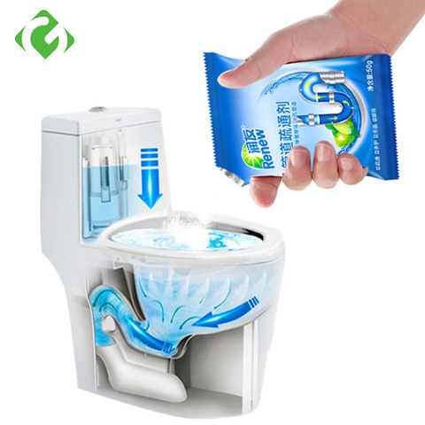 Powerful sink drain cleaners Sticks sewage decontamination to deodorant The kitchen toilet bathtub sewer cleaning powder 50g/pac ► Photo 1/6