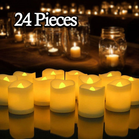 6/24Pcs Flameless LED Candles Tea Light Creative Lamp Battery Powered Home Wedding Birthday Party Decoration Lighting Dropship ► Photo 1/6