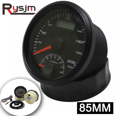 85mm GPS Speedometer 200km/h With Tachometer 0-8000RPM Car Boat Motorcycle GPS Speed Meter Gauge + GPS Antenna 125km/h 200km/h ► Photo 1/6