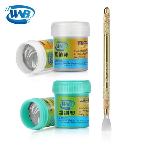 WNB 35g Lead-Free Soldering Paste 183C/138C Melting Point Welding Tin Flux Solder Repair Phone CPU/Motherboard Knife+Thin Blade ► Photo 1/6