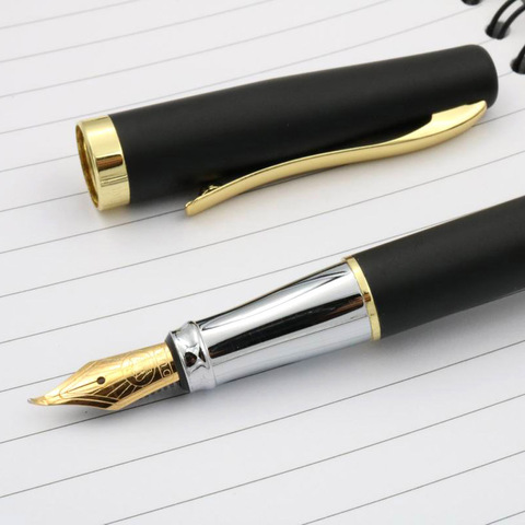 Classic Duke 209 Fountain Pen Golden Matte Black 1.0MM Bent Fude Nib Ink Business Stationary ► Photo 1/5