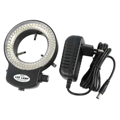 Adjustable 6500K 144 LED Ring Light Illuminator Lamp For Industry Stereo Microscope Lens Camera Magnifier 110V-240V Adapter ► Photo 1/3