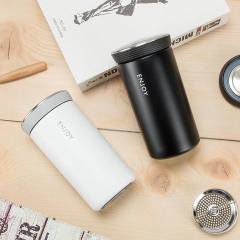 New 350ml Thermos Mug With Filter Business Style Double Wall Stainless Steel Vacuum Flasks Coffee Tea Travel Mug Thermocup ► Photo 1/6