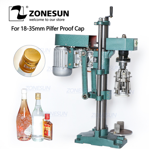 ZONESUN Semi Automatic Capping Machine Pilfer Proof Bottle Cap Making Juice Wine Water Liquid Bottles Glass Plastic Packing ► Photo 1/6