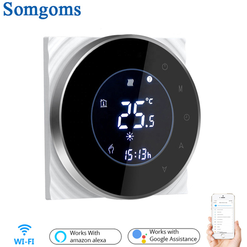 Smart WiFi Touch Thermostat Temperature Wireless Controller For Water/Electric Floor Heating Water/Gas Boiler Works Google Home ► Photo 1/6